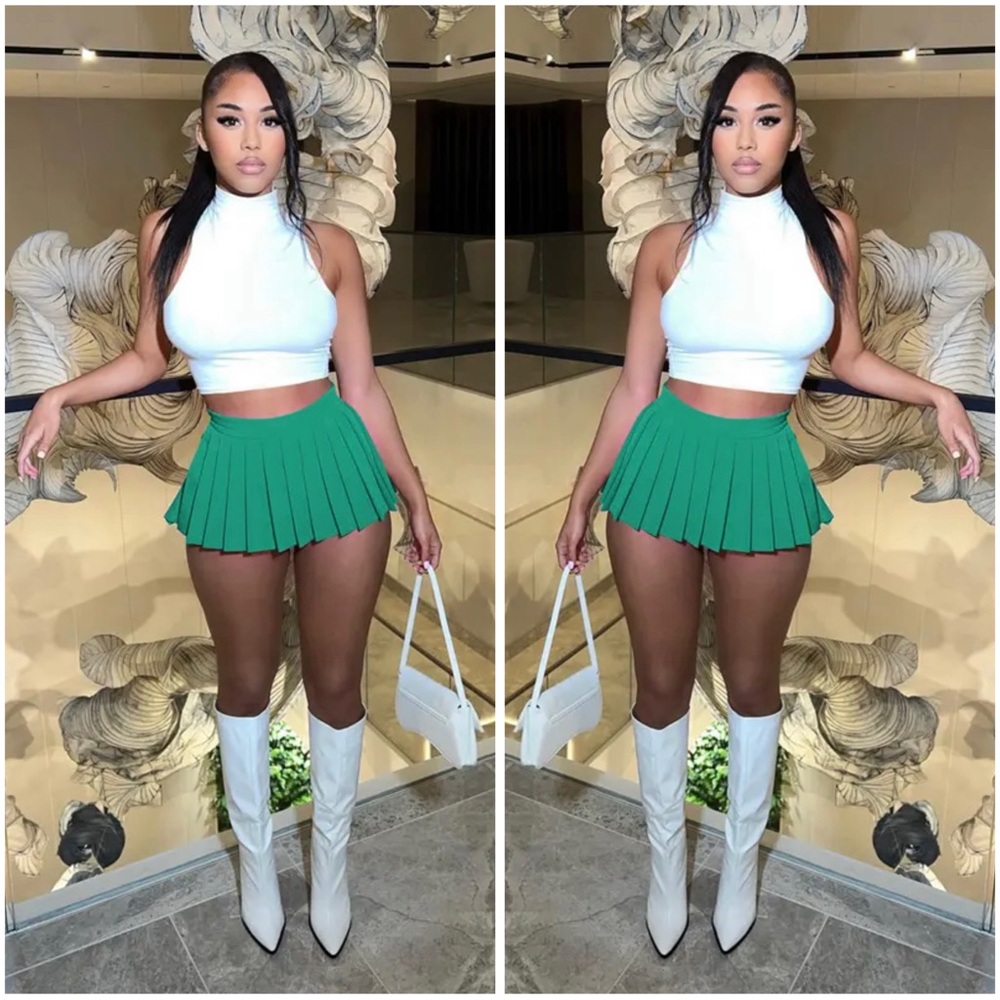 Pleated Mini Skirt